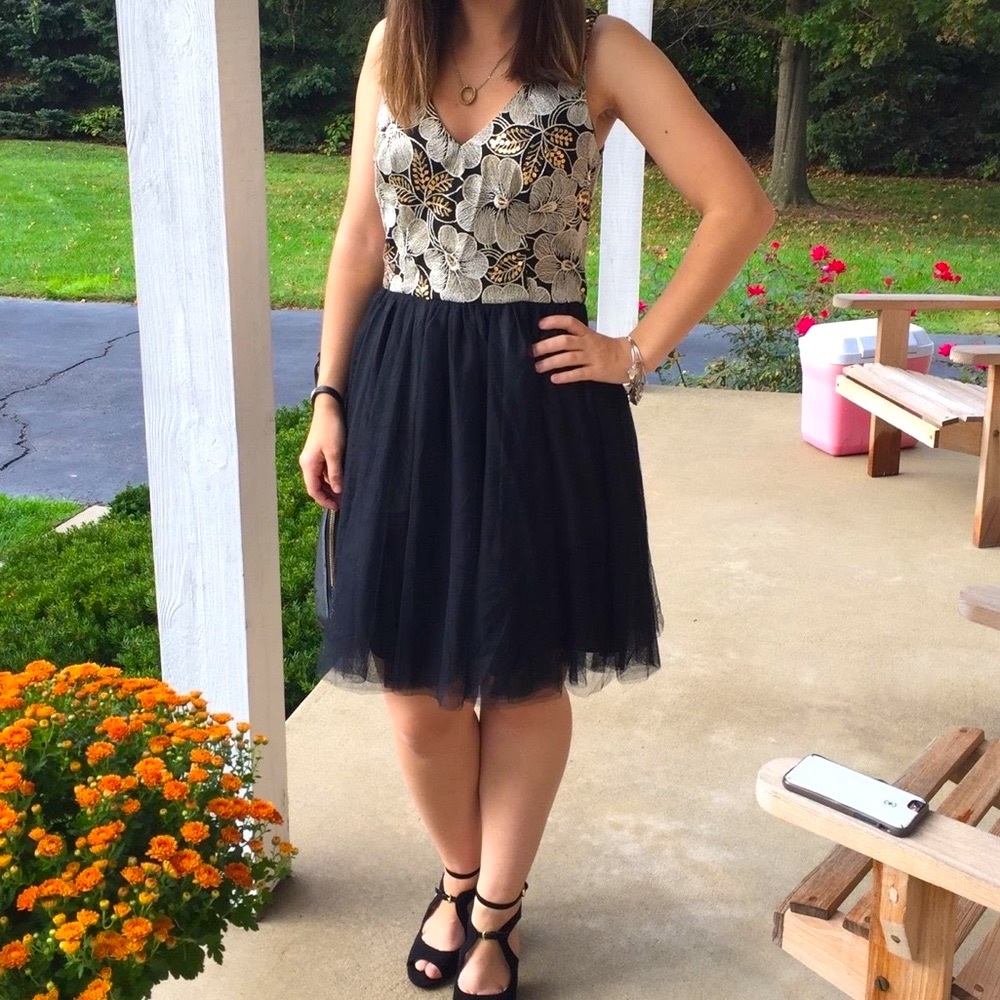 Semi Formal Sequin Floral Party Dress